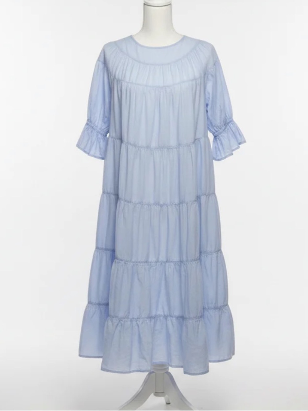 PARADIS DRESS Light Blue Tiered Midi Dress  - out of stock colour